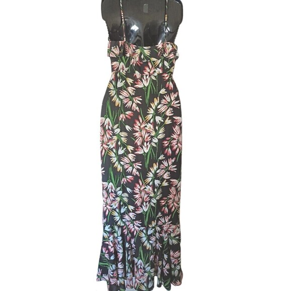Likely Tulip Rae Wrap Dress Size 6 Ruffled Floral Asymmetric Maxi Lined Party - Picture 8 of 10